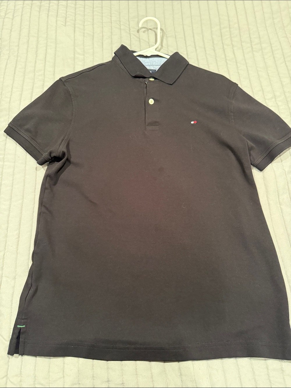 Tommy Hilfiger Men's Black Polo with Signature Flag